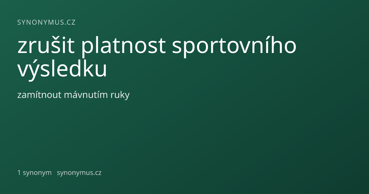 Náhled odkazu: zrušit platnost sportovního výsledku