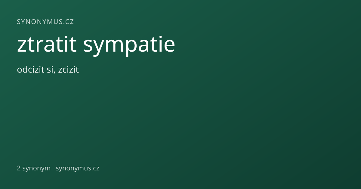 Náhled odkazu: ztratit sympatie