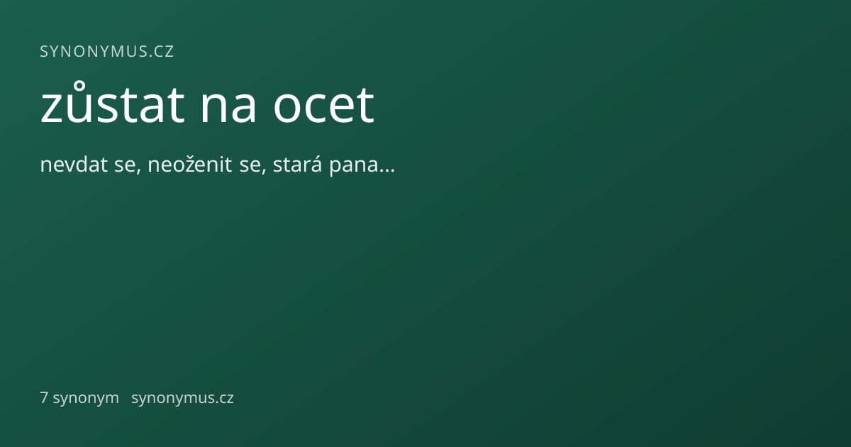Náhled odkazu: zůstat na ocet