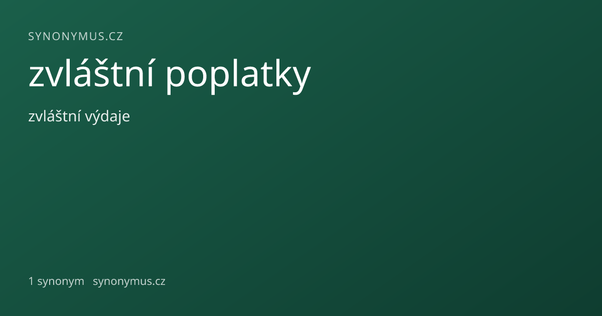 Náhled odkazu: zvláštní poplatky