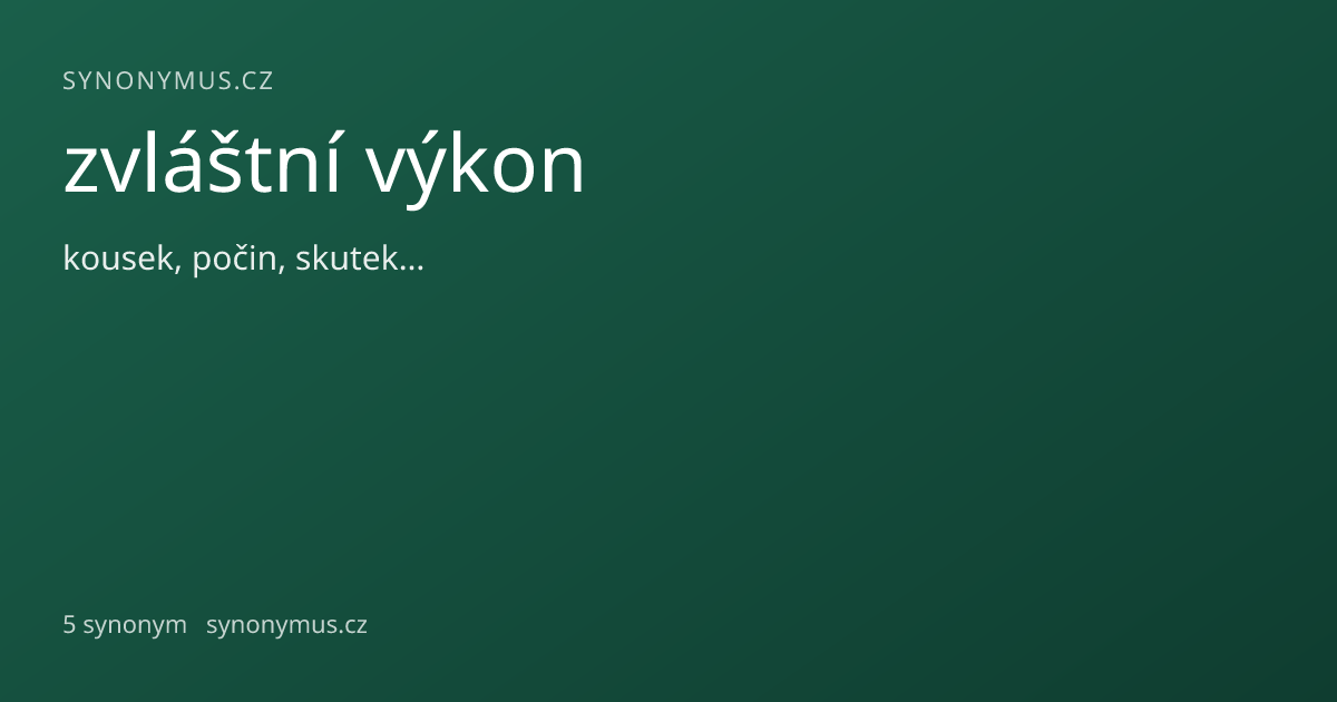 Náhled odkazu: zvláštní výkon