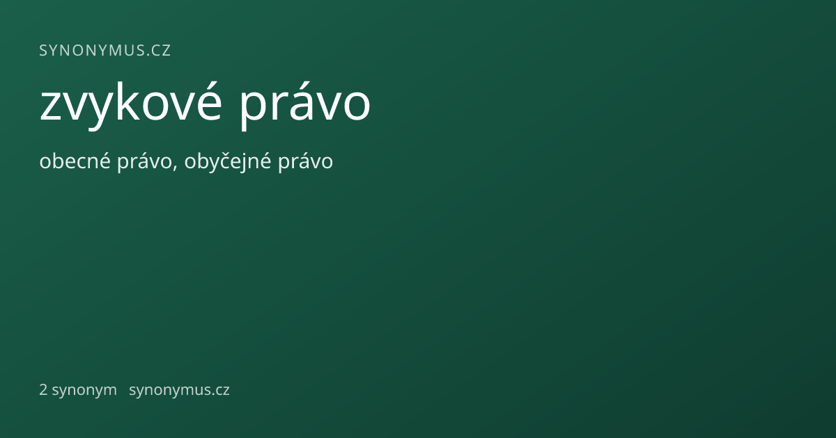 Náhled odkazu: zvykové právo